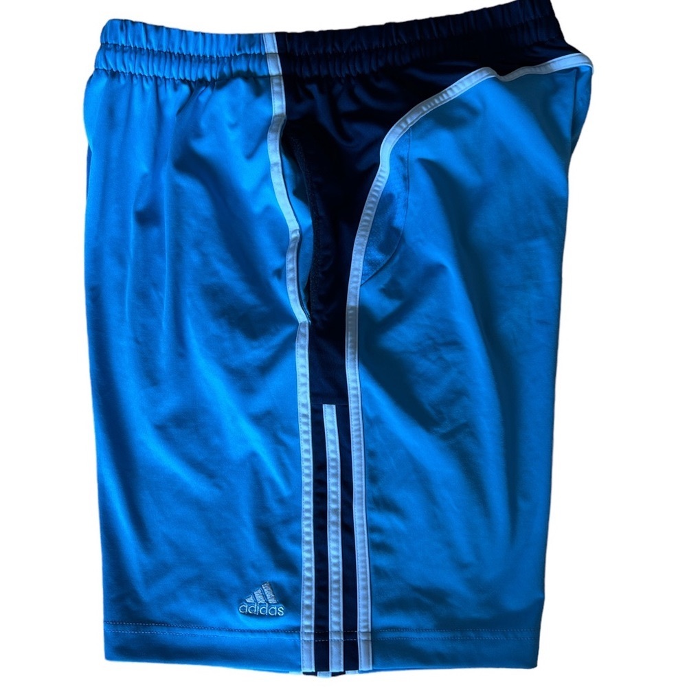 Adidas Large Men’s Athletic Shorts - Blue & White